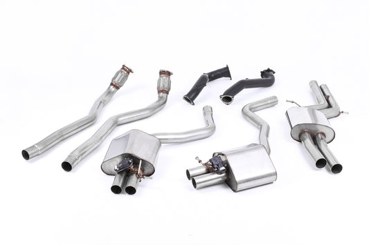 Audi RS6/RS7 C7 - Resonated (Quieter) Complete Exhaust System with Catalyst Bypass - Uses OE Trims