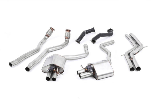 Audi RS6/RS7 C7 - Non-Resonated (Louder) Complete Exhaust System with Catalyst Bypass - Uses OE Trims
