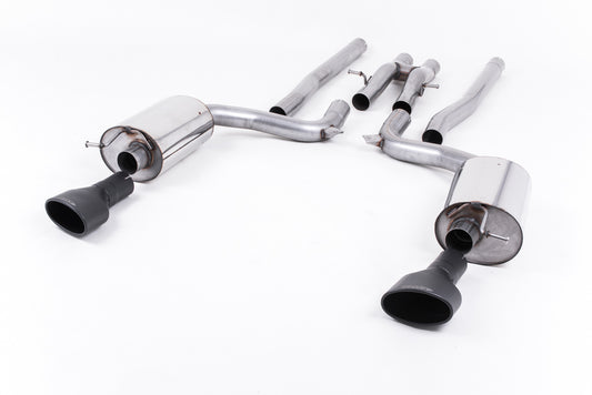Audi RS6 C6 - Non-Resonated (Louder) Cat-Back Exhaust System with Ceramic-coated Black Satin Dual-Oval Trims