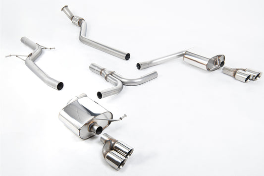 Audi A4 2.0 B8 S line (Manual) - Non-Resonated (Louder) Cat-Back Exhaust System with Quad-outlet GT80 Trims