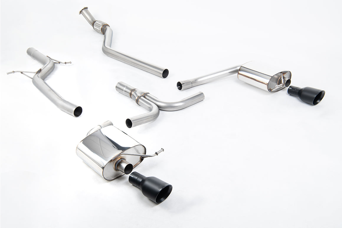 Audi A4 2.0 B8 S line (Manual) - Non-Resonated (Louder) Cat-Back Exhaust System with Dual-outlet Cerakote Black Trims