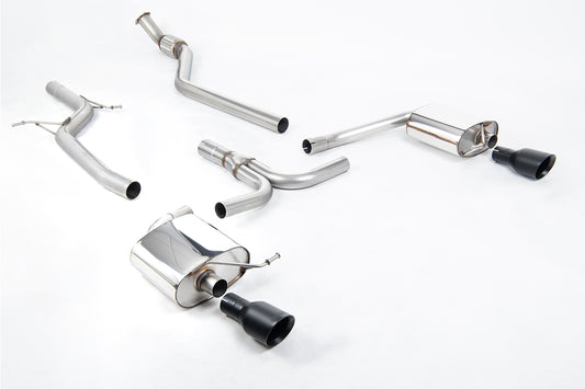 Audi A4 2.0 B8 S line (Manual) - Non-Resonated (Louder) Cat-Back Exhaust System with Dual-outlet Cerakote Black Trims