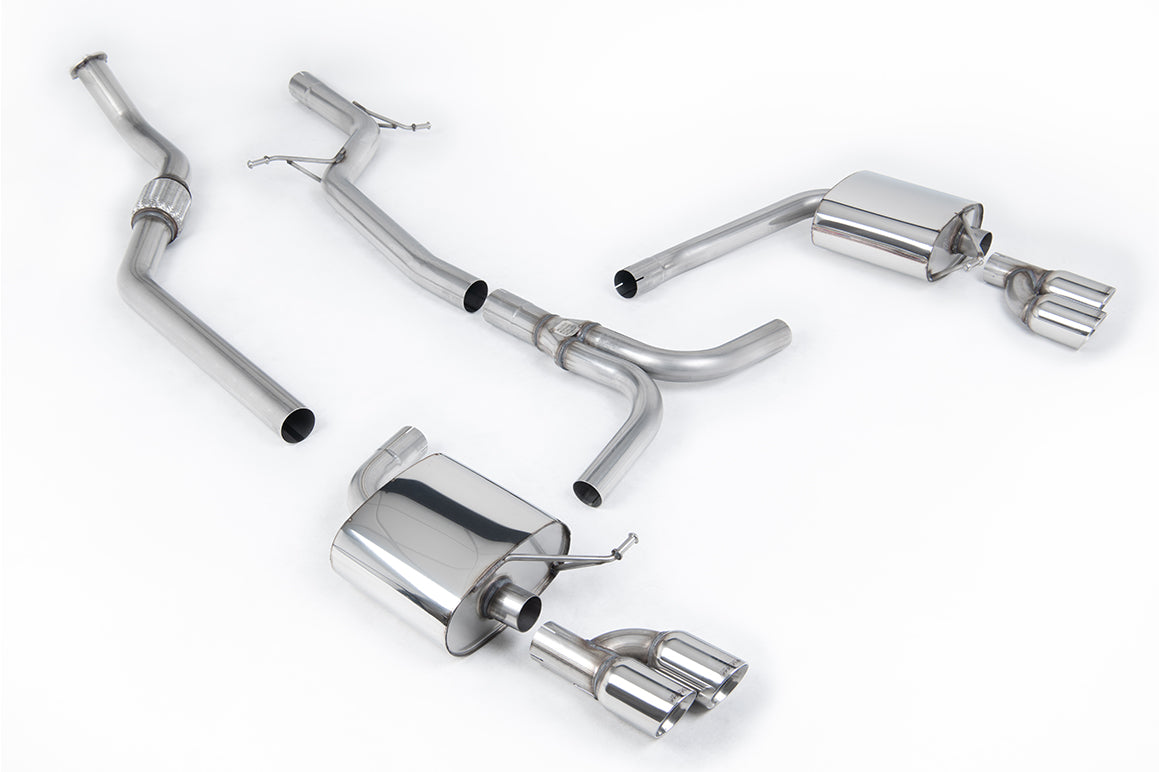 Milltek Exhaust  Audi A4 2.0 TFSI S line B8 (2WD and quattro Tiptronic-only) Saloon & Avant 2008-2011 Cat-back Exhaust SSXAU630 - TMC Motorsport