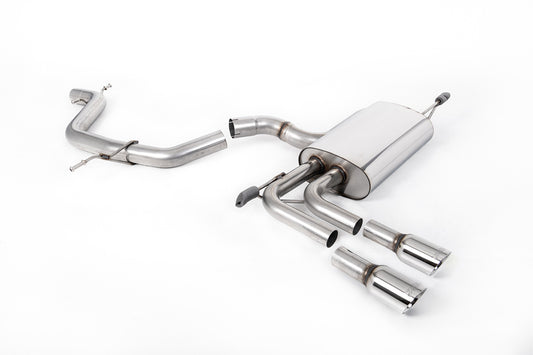 Audi A3 2.0T FSI - Non-Resonated (Louder) Cat-Back Exhaust System with GT-80 Polished Trims