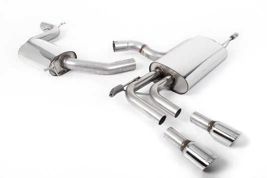 Audi A3 2.0T FSI - Resonated (Quieter) Cat-Back Exhaust System with GT-80 Polished Trims