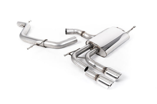 Audi A3 2.0T FSI - Non-Resonated (Louder) Cat-Back Exhaust System with Smaller Volume Rear Silencer and GT-80 Polished Trims