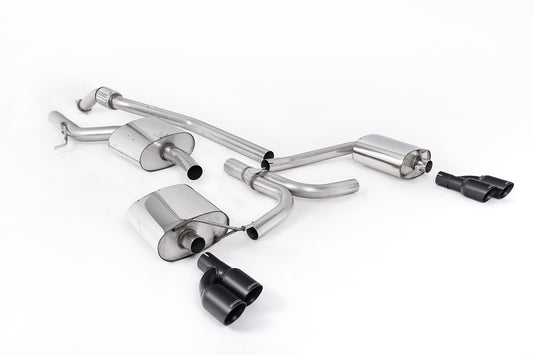 Audi A5 2.0 TFSI - Cat-Back Exhaust System with Cerakote Black Quad Outlet Trims