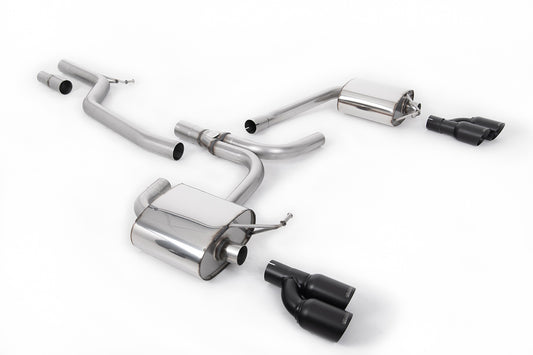 Audi A4 2.0 TDI B8/A5  S-line - Cat-Back Exhaust System with Cerakote Black Quad Outlet Trims