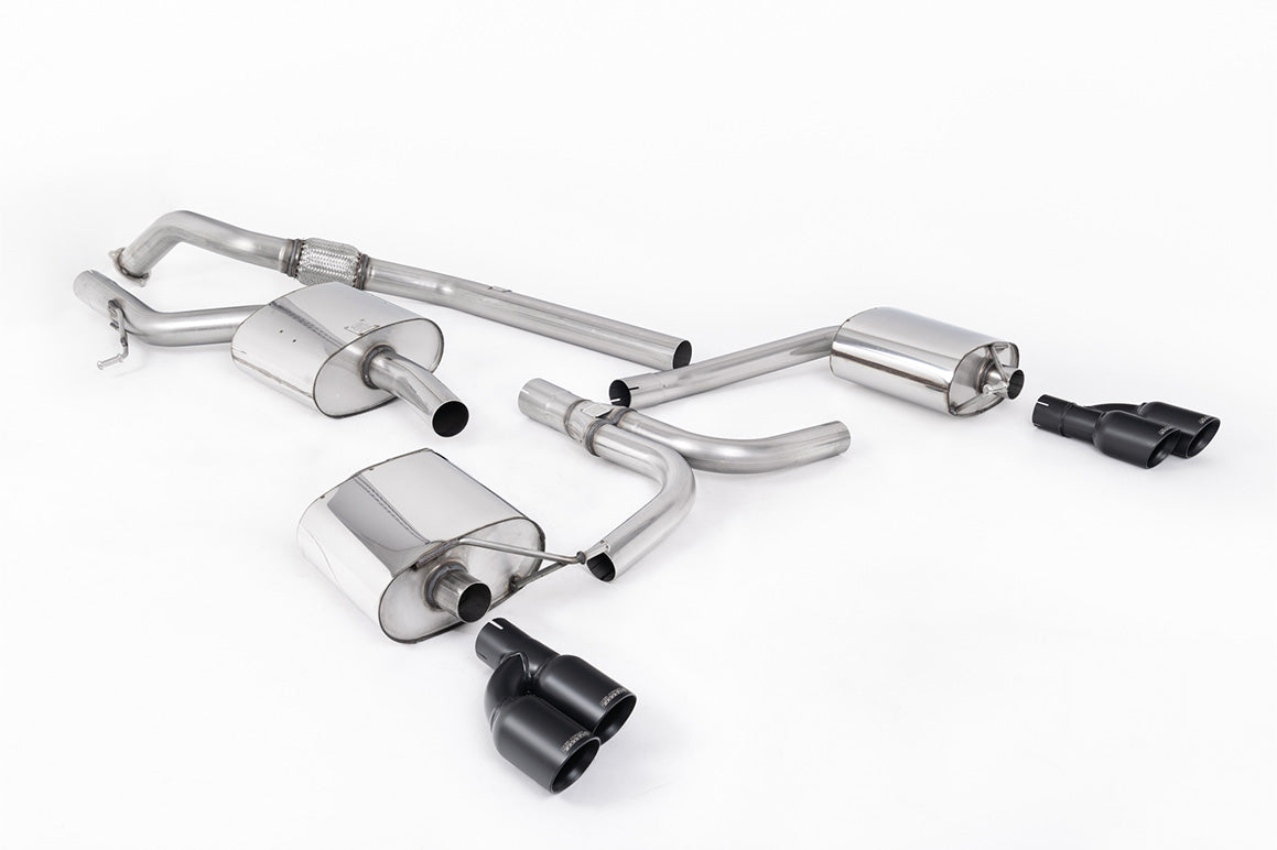 Audi A4 2.0 B8 (Tiptronic)/Audi A5 (Multitronic) S line - Cat-Back Exhaust System with Cerakote Black Quad-outlet Trims