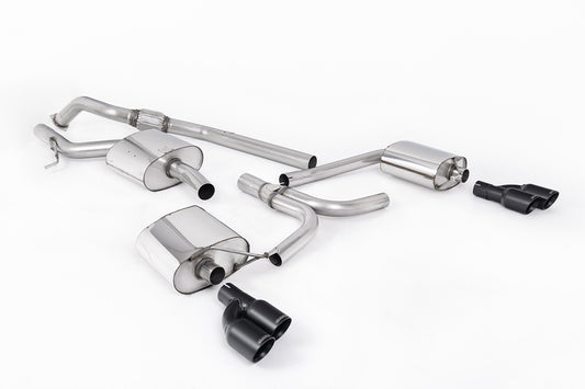 Audi A4 2.0 B8 (Tiptronic)/Audi A5 (Multitronic) S line - Cat-Back Exhaust System with Cerakote Black Quad-outlet Trims