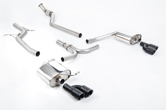 Audi A4 2.0 B8 S line (Manual) - Non-Resonated (Louder) Cat-Back Exhaust System with Cerakote Black Quad-outlet Trims