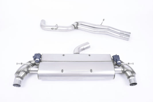 Audi TTRS MK3 Quattro - Non-Resonated (Louder) Cat-Back Exhaust System with Cerakote Black Oval Trims