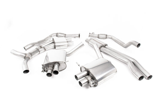 Audi RS4 B9 Avant - Resonated Cat-Back Exhaust System with Polished Oval Trims