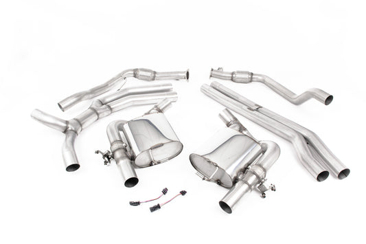 Audi RS4 B9 Avant/Sportback - Non-Resonated Cat-Back Race  Exhaust System with Cerakote Black Oval Trims