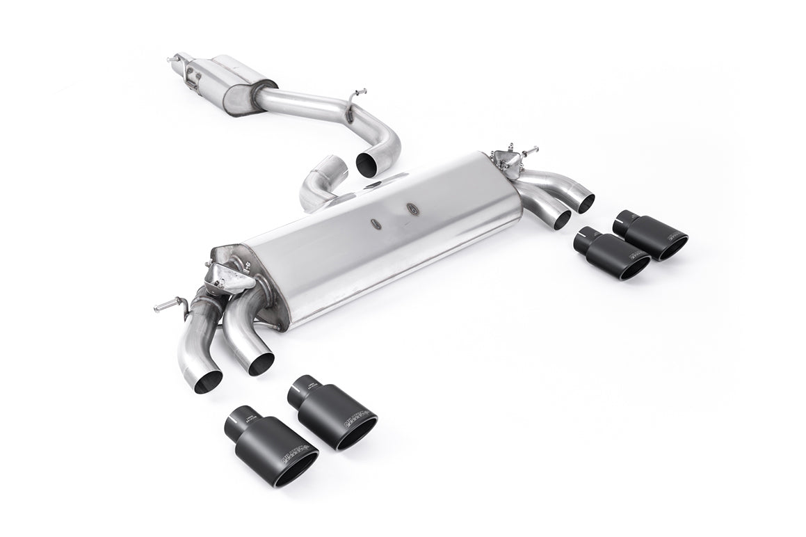 Audi S3 8V.2 - Resonated (Quieter) GPF/OPF-Back Exhaust System with Quad Oval Cerakote Black Trims