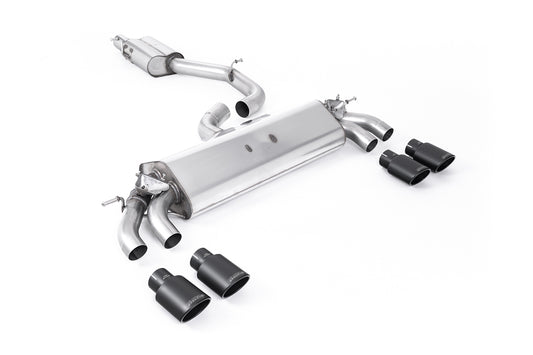 Audi S3 8V.2 - Resonated (Quieter) GPF/OPF-Back Exhaust System with Quad Oval Cerakote Black Trims