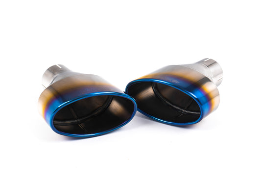Audi TTRS MK3 Quattro - Non-Resonated (Louder) Cat-Back Exhaust System with Burnt Titanium Oval Trims