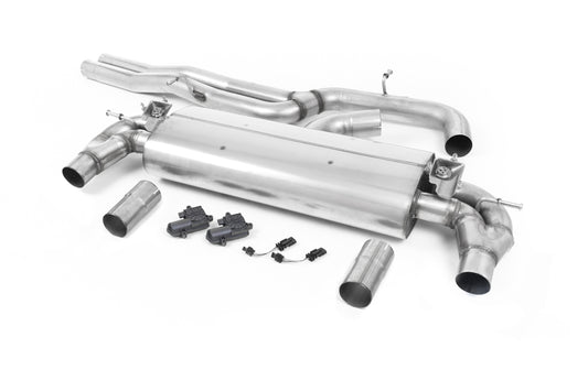 Audi RS3 8V - Non-Resonated (Louder) Cat-Back Exhaust System with Burnt Titanium Oval Trims