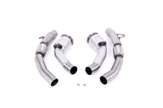 Audi RS6/RS7 C8 &amp; S8 D5 - Large Bore Downpipe &amp; Hi Flow Sports Cat (For Milltek System)