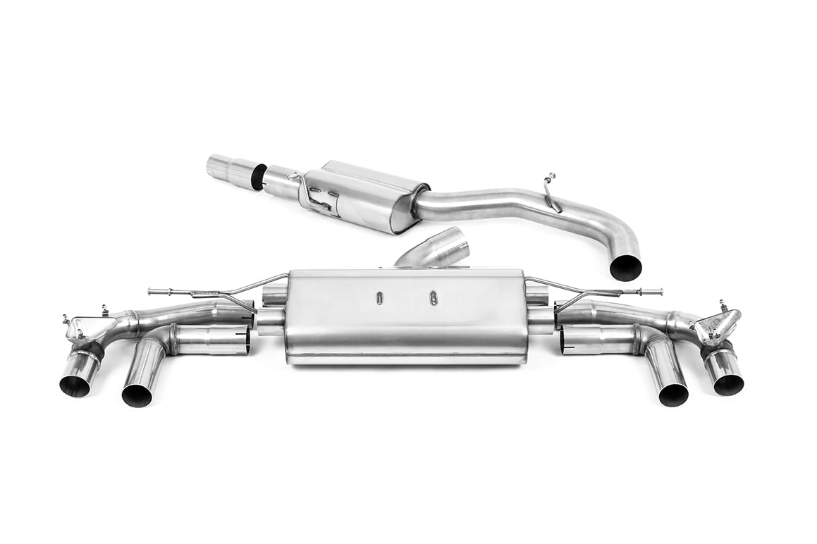 Audi S3 8Y Sportback GPF models - 80mm Resonated Cat-Back Exhaust System with Cerakote Black Ovals - EC Approved