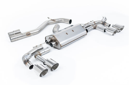 Audi S3 8Y Sportback GPF models - 80mm Non-Resonated (Louder) Cat-Back Exhaust System with Polished Trims