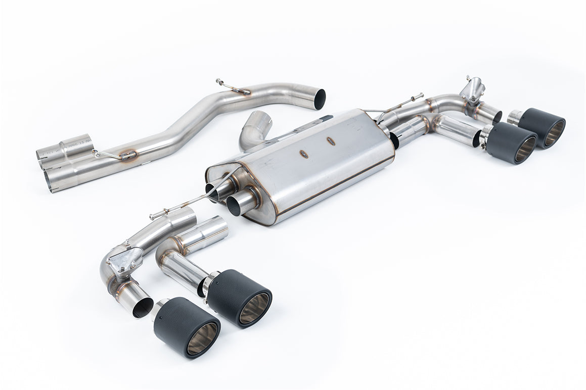 Audi S3 8Y Sportback GPF models - 80mm Non-Resonated (Louder) Cat-Back Exhaust System with Carbon Trims