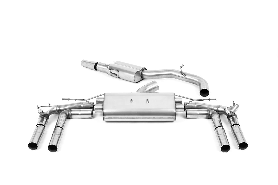 Audi S3 8Y GPF models - 80mm Resonated Cat-Back Exhaust System with Burnt Titanium Trims