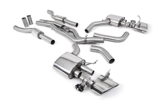 Audi RS6/RS7 C8 - Resonated (Quieter) Cat Back Back System with Polished Oval Trims