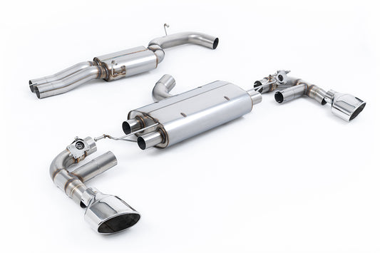 Audi TTRS MK3 Quattro - 80mm Resonated (Quieter) Cat-Back Exhaust System with Polished Trims