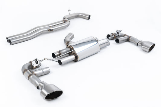 Audi RS3 8V Facelift - 80MM Non-Resonated Race (Loudest) Cat-Back Exhaust System with Titanium Trims