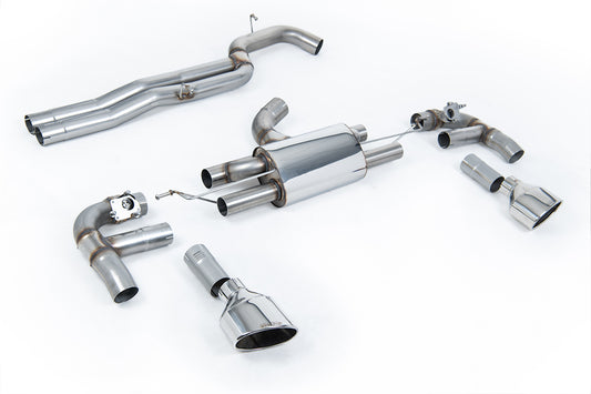 Audi RS3 8V - 80MM Race Non-Resonated (Loudest) Cat-Back Exhaust System with Polished Trims