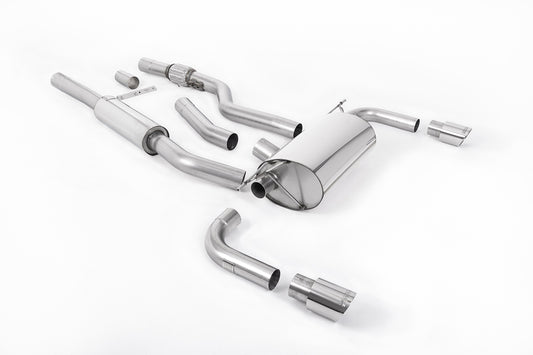 BMW 4 Series F32 428i Manual - Resonated (Quieter) Cat-Back Exhaust System with Polished Trims (For 435i M Sport Valance)