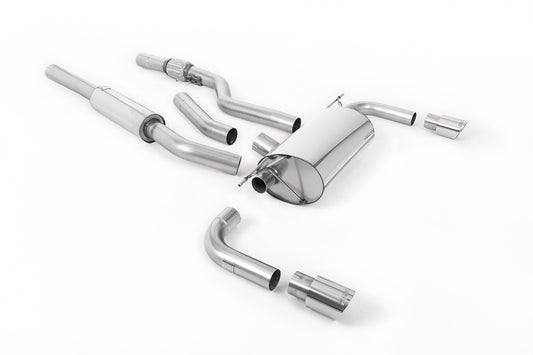 BMW 4 Series F32 428i Auto - Resonated (Quieter) Cat-Back Exhaust System with Polished Trims (For 435i M Sport Valance)