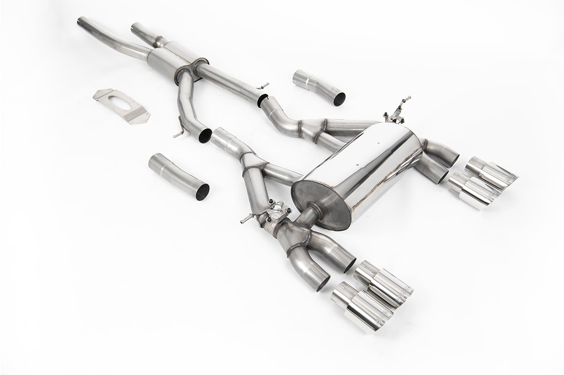 BMW F80 M3/F82 M4 - GPF / OPF Back Race Exhaust System with Polished GT-90 Trims