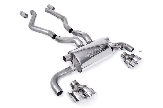 BMW G20/21 M340i &amp; G22 M440i - OPF Back Exhaust System with Quad GT-100 Polished Trims