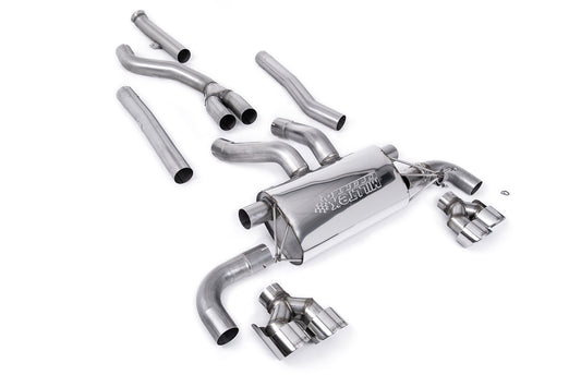 BMW G20/21 M340i &amp; G22 M440i - Cat-Back Exhaust System with Quad GT-100 Polished Trims
