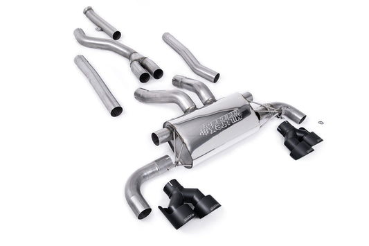 BMW G20/21 M340i &amp; G22 M440i - Cat-Back Exhaust System with Quad GT-100 Black Trims
