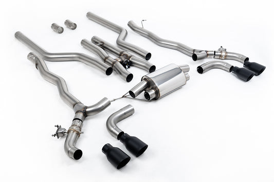 BMW M5 F90 (GPF Equipped) - Cat Back Exhaust System with Cerakote Black GT-100 Trims