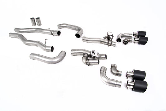 BMW M8 F91/92/93 (GPF Equipped) - OPF/GPF Back System with valved Rear Silencer Bypass &amp; JET-115 Carbon Trims