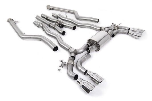 BMW M5 F90 LCI (GPF Equipped) - Cat Back Exhaust System with Polished GT-100 Trims