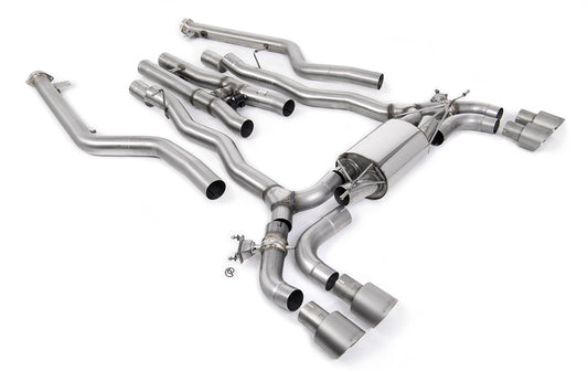 BMW M5 F90 LCI (GPF Equipped) - Cat Back Exhaust System with Brushed Titanium GT-100 Trims