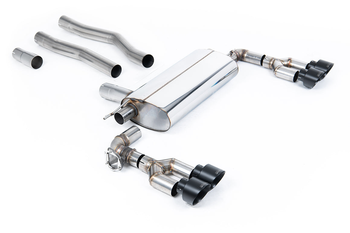 Maxton x Milltek - OPF/GPF Back Exhaust System with Quad GT-100 Cerkote Black Trims - Fits Maxton Diffuser Only