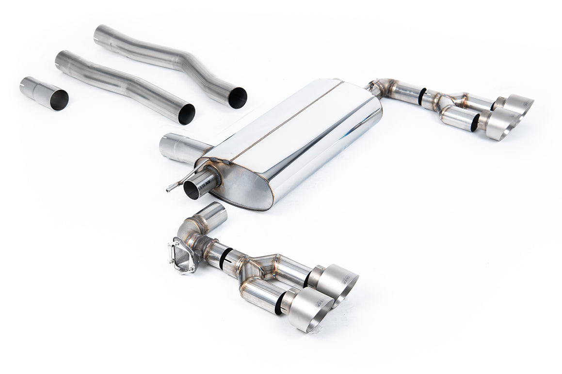 Maxton x Milltek - OPF/GPF Back Exhaust System with Quad GT-100 Brushed Titanium Trims -  Fits Maxton Diffuser Only