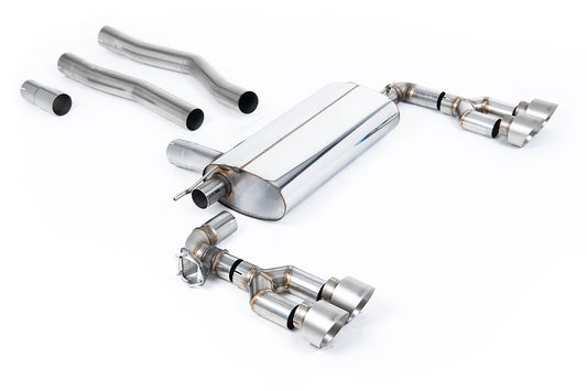 Maxton x Milltek - OPF/GPF Back Exhaust System with Quad GT-100 Brushed Titanium Trims -  Fits Maxton Diffuser Only