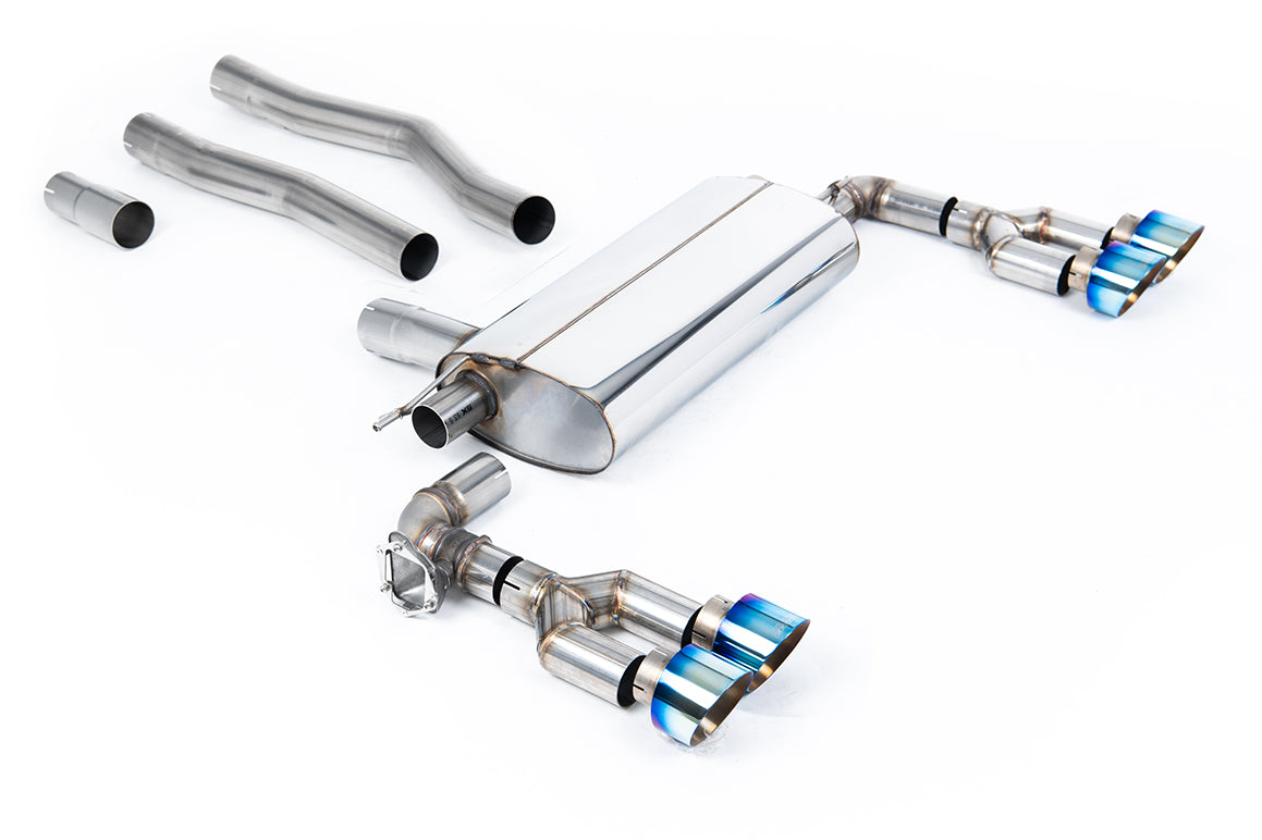 Maxton x Milltek - OPF/GPF Back Exhaust System with Quad GT-100 Burnt Titanium Trims - Fits Maxton Diffuser Only