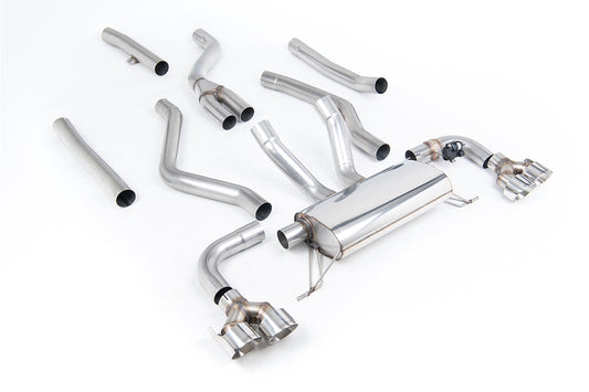 BMW G20 M340i &amp; G22 M440i - Cat-back with Quad GT-100 Polished Trims