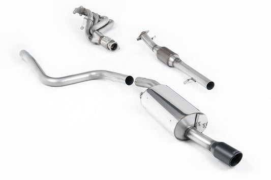 Ford Fiesta MK6 ST 150 - Full Non-Resonated (Louder) Exhaust System with Hi-Flow Sports Catalyst &amp; Ceramic Coated Satin Black Trim