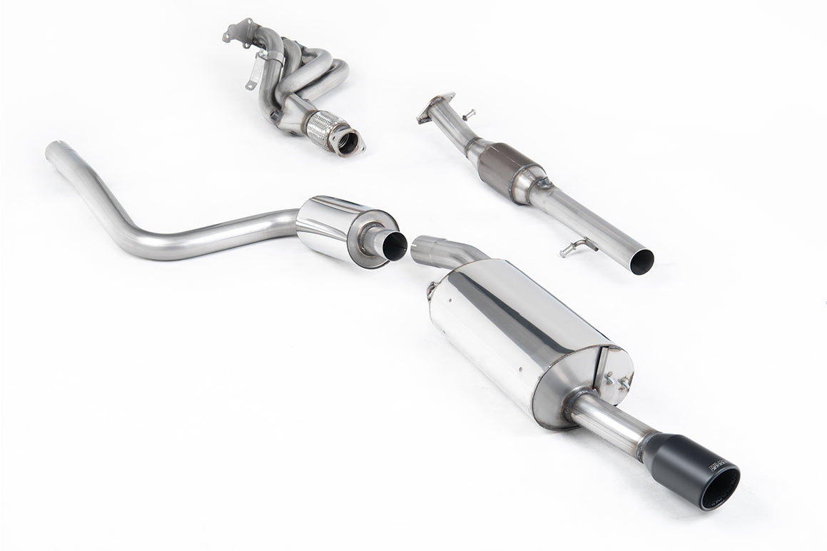 Ford Fiesta MK6 ST 150 - Full Resonated (Quieter) Exhaust System with Hi-Flow Sports Catalyst &amp; Ceramic Coated Satin Black Trim