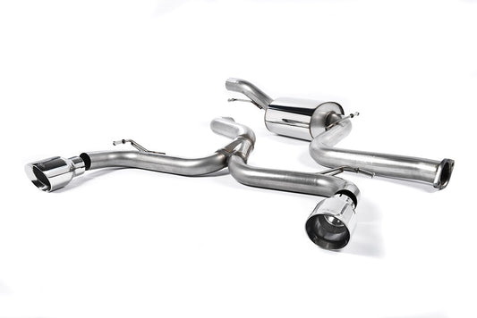 Ford Focus MK2 ST 225 - Non-Resonated (Louder) Cat-Back Race Exhaust System with Polished GT-100 Trims