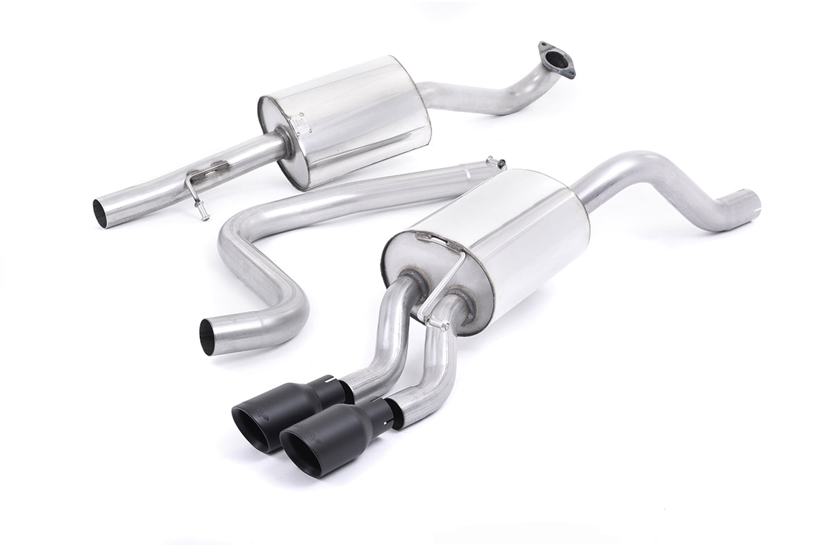 Ford Fiesta MK7/7.5 Ecoboost 1.0T - Resonated (Quieter) Cat-Back Exhaust System with Cerakote Black Tips